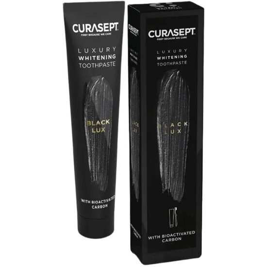 Отбеливающая зубная паста премиум-класса Curasept Black Luxury Whitening Toothpaste Mentha Intensa, 75 мл.